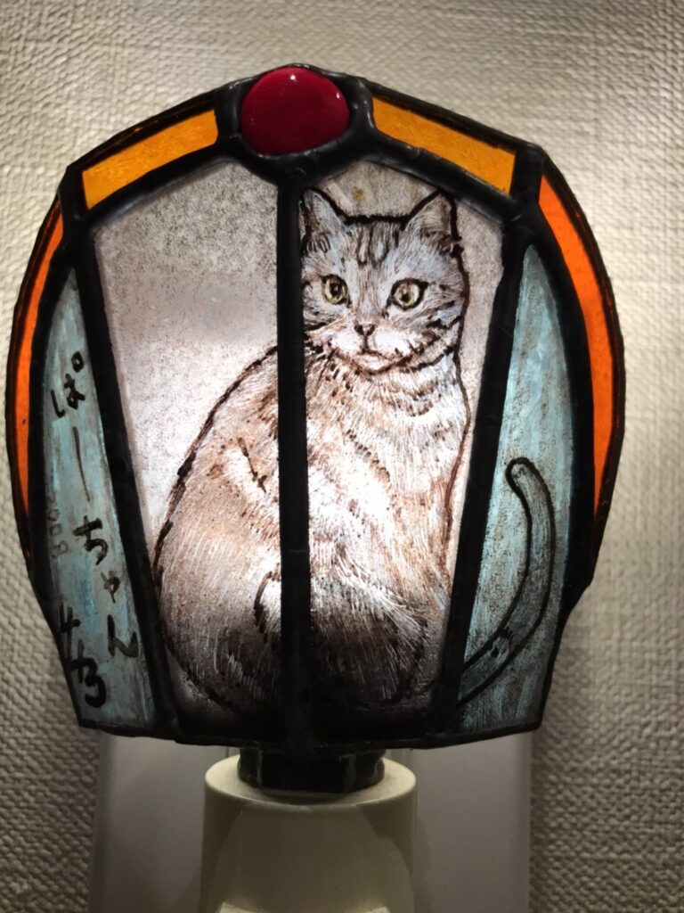猫のぱーちゃんのステンドグラス
